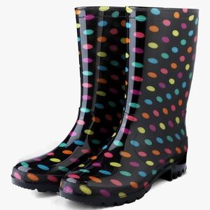 Vibrant Multicolor Polka Dot Rain Boots